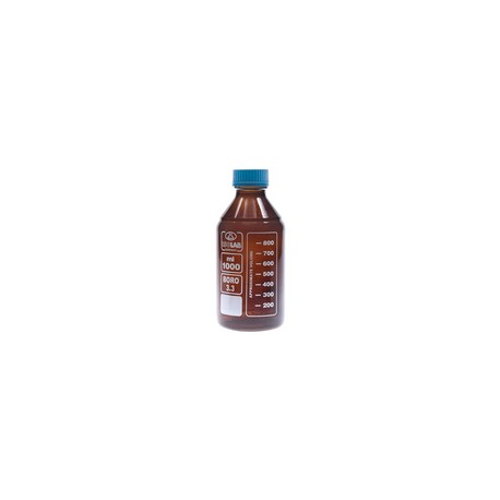 Botella de vidrio ámbar con tapa. Modelo 061.02.250